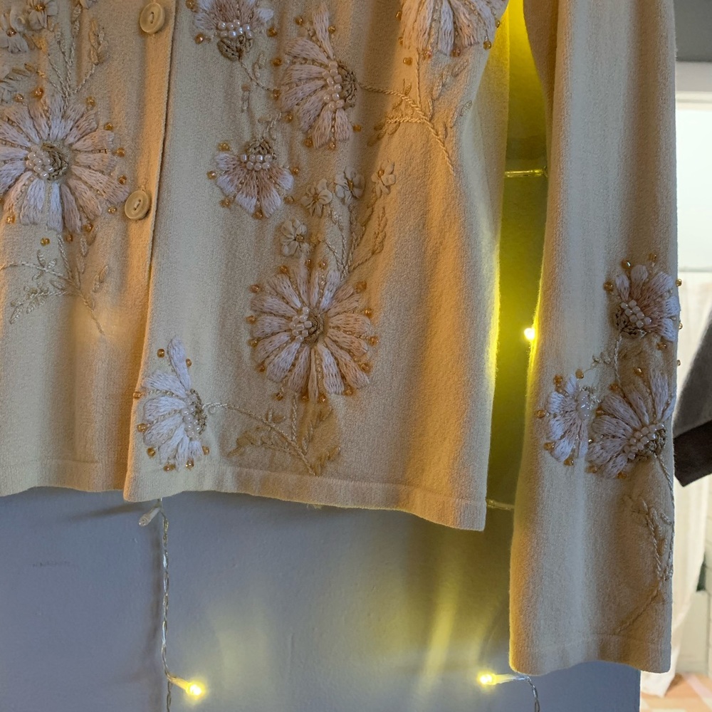 Talbots Embroidered Cardigan - Picture 2 of 6